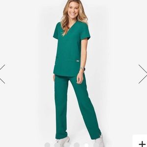 FIGS seasonal Hunter green scrub top